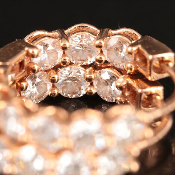 Tiffany & Co. 18K Rose Gold 1.51 CTW Inside-Out Hoop Diamond Earrings - Picture 7 of 10